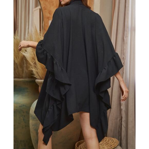 Wide sleeves ruffle kimono - Picture 4 of 8